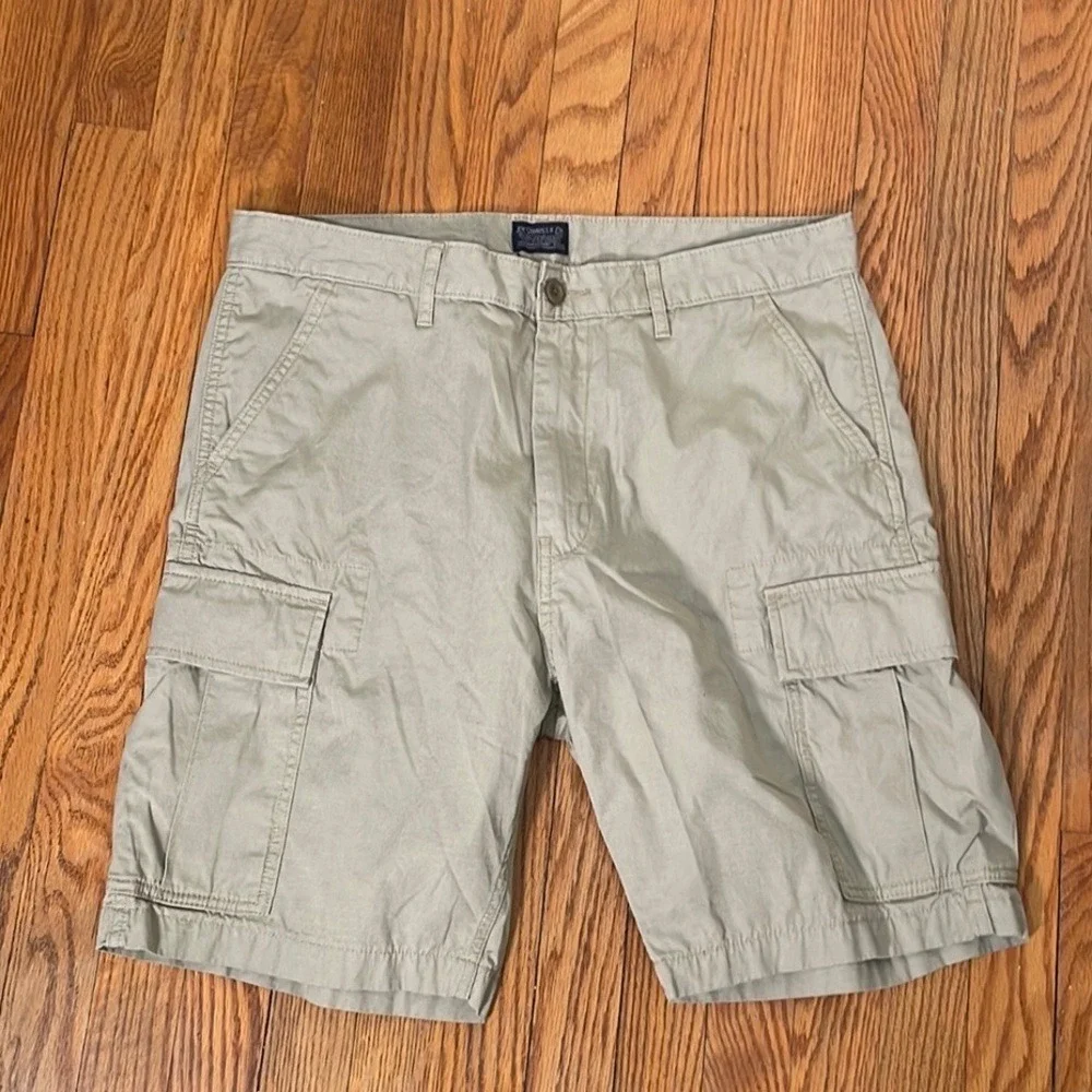 Levi Strauss & Co Mens Cargo‎ Shorts Khaki Tan Size 34x9.5 Utility Pockets